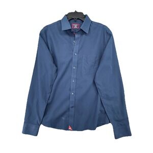 Untuckit Shirt Men's Small Atlanta Brave Long Sleeve‎ Blue 100% Cotton .